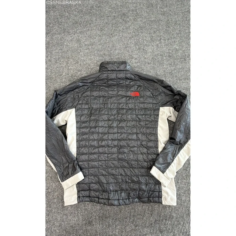The North Face Men's Gray Black Hybrid Quilted Insulated Full Zip Jacket Sz L